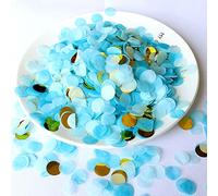 CENPEK Round Tissue Confetti 500g/17.6 oz Paper Table Wedding Confetti Dots for Wedding, Birthday Party, Baby Shower,Valentine's Day and Balloon Decorations, 1.5cm/0.6 Inch (Blue, Gold)