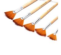 CENPEK Set of 5 Paint Brush Set Artist Fan Brush Set Made of Premium Nylon Hair for Acrylic Painting Watercolor Painting Oil Painting Perfect for Beginners Artists and Children