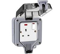 CENPEK Single Outdoor Socket Waterproof Socket, Wall Electrical Outlets, IP66 13Amp 1 Gang Switched Socket Cover, Outdoor Weatherproof Wall Plug Socket Box