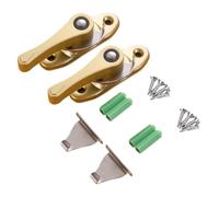 CENPEK Traditional Polished Chrome Sash Window Lock, Catch Latch Fastener With Fixing Screws For Wood Aluminium UPVC Vinyl Frames,2 Pack Crescent Window Lock,Golden