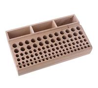 CENPEK Upgraded 98 Holes Wooden Professional Leathercraft Tool Holder Rack Stand with 3 Slot for Leather Working Making Punch Tools Organizer Storage