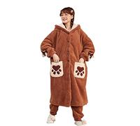 CENPENYA Oversized Blanket Hoodie, 3D Cartoon Pajama Set, Nightgown, Giant Hooded Wearable Blanket, Fleece Plush Hoodie with Big Pocket Sleeves for Women Teenagers (Color : A15, Size : L)