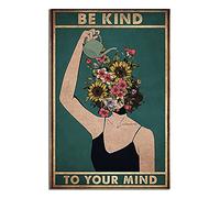 CENQCWARO Mental Be Kind to Your Mind Mental Health Posters Canvas Art Poster Picture Modern Office Family Bedroom Decorative Posters Gift Wall Decor Painting Posters 16x24inchs(40x60cm)