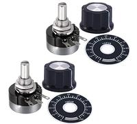 CenryKay 2PCS RV24YN20S B503 50K ohm Single Turn Carbon Film Rotary Taper Potentiometer with 2PCS A03 Knob and 2PCS Dials