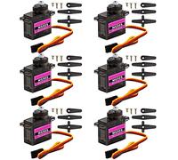 CenryKay MG90S Servo, Helicopter QC Module 9G Servo Motor Metal Gear Micro Servo Motor Smart Robot Helicopter Plane Boat for Arduino Raspberry Pi Project(6PCS)