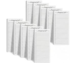 Censen 10 Pack 500 Sheets Shopping List Notes Daily Checklist Notepads with 50 Sheets Each Undated Memo Pad Color Block Shopping List Pad Weekly Plan Notepad Organizer Planners(White)