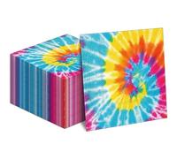 Censen 100 Pcs Tie Dye Theme Napkins Groovy Paper Disposable Rainbow Party Cocktail Beverage Napkins Dinner Luncheon Napkins for Hippie Themed Birthday Party Supplies Fiesta Party Decoration