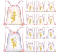 Censen 24 Pcs Multi-Item Party Favor Packs: Whimsical Floral Drawstring Bags for Girls & Boys, Soft Polyester, 12 x 10 Inch, Waterproof, Butterfly, Baby Girl & Boy Gift, Party, Gym Supplies