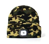 CENSGO Unisex Hat with Light, USB Rechargeable LED Headlamp Beanie, Gifts for Dad Father Men Husband Warm Knitted Cap, Green, One size