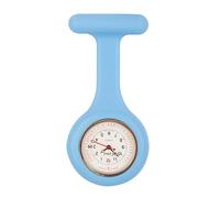 Censi Silicone Nurse FOB Watch Tunic Brooch Date on The Dial Analog Japanese Quartz Movement (Light Blue)