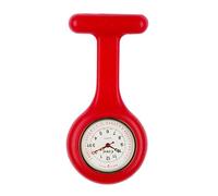 Censi Silicone Nurse FOB Watch Tunic Brooch Date on The Dial Analog Japanese Quartz Movement (Red)