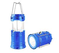 Censinda LED Camping Lantern, Solar and Rechargeable Lantern Flashlight Collapsible and Portable Light for Daily/Camp/Hiking/Night Fishing/Emergency/Hurricanes/Storm(Blue, 1 Pack)