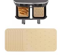 CENSIVI 120 Pcs Air Fryer Paper Liners - Disposable Airfryer Liners Unbleached Perforated Parchment Paper Baking Liners Non-Stick Square Greaseproof Air Fryer Parchment Paper Liners