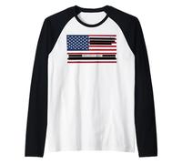 Censored Documents American Flag | United States of America Raglan Baseball Tee