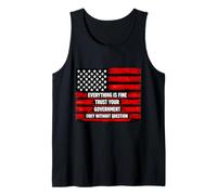Censored Retro Everything is Fine Trust Your Government Tank Top