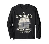 Censorship Blocked Ship Vintage Ocean Waves Long Sleeve T-Shirt