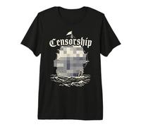 Censorship Blocked Ship Vintage Ocean Waves Premium T-Shirt