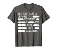 Censorship Conspiracy Theorist Trust Your Government T-Shirt, Men, Asphalt Grey, Medium