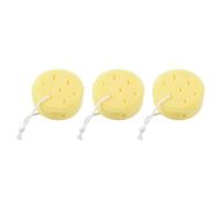 Censous 3X Yellow Round Bath Body Shower Soft Sponge with Hanging Loop