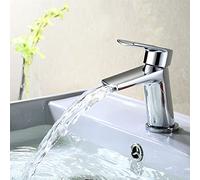 Chrome Centa Bathroom Waterfall Single Lever Deck Mounted Basin Mixer Tap Nes Home Silver One Size