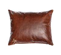 Centaur - 100% genuine leather cushion - Nut-Brown 50 x 40 cm - leather pillow for sofa or bedroom Decorative Easy-care couche bolster - Handmade in Germany