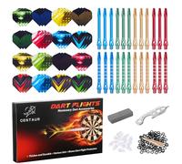 centaur 2025 Newest Dart Accessories Kit,48 Dart Flights+24 Aluminium Shafts+Sharpener+Dart Tool+100 Rubber Rings+15 Flight Protectors