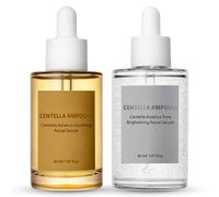 Centella Brightening Ampoule & Soothing Centella Ampoule 2 Pack C-entella Serum | Hydrating, Calming, Redness Reducing & Glow Boosting Dark Spot Correcting Glow Serum For Dull & Sensitive Skin