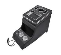 Center Armrest Box For Benz Vito W447 2016 2017 2018 2019 2020 2021 Armrest Box LED Light Central Black/Beige Car Center Console(Black)
