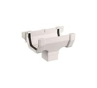Center CB Square Running Outlet 112mm White Gutter (Marley Compatible)