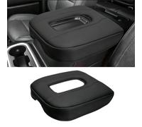 Center Console Armrest Cover Compatible with Chevy Silverado & GMC Sierra 2019-2026, Yukon & Tahoe & Suburban 2021-2026, For Floor Console Bucket Seat Only, Leather Console Cover, Anti-Scratch, Black
