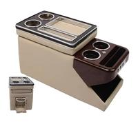 Center Console Armrest Cover For Chrysler For Pacifica 2016-2023 + Row Front Railing Box Set Business Armrest Central Store Car Mobile(C Beige)