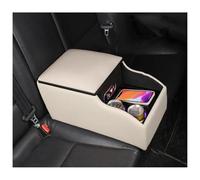 Center Console Armrest Cover For Ford For Fiesta For Ecosport For Mondeo For Kuga For Edge Car Interior With Atmosphere And Charging Rear Handrail Armrest Box(Model B Beige)