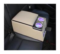 Center Console Armrest Cover For Ford For Fiesta For Ecosport For Mondeo For Kuga For Edge Car Interior With Atmosphere And Charging Rear Handrail Armrest Box(Model a Beige)