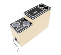 Center Console Armrest Cover For Kia For Canival Vq 2006-2013 Second Row Seats 18CM Front Railing Set Business Armrest Central Store Box(5th Beige)