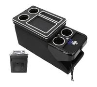 Center Console Armrest Cover For Spacetourer 2016 2017 2018 2019 2020 2021 2022 2023 Front Armrest Box With USB Atmosphere Light(D Black)