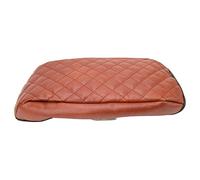 Center Console Armrest Cover Soft Leather Comfortable Armrest Pad Protective Check Pattern Design for Mavericks 2022 2023 (Brown)