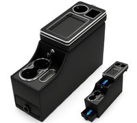 Center Console Between Seat Organizer for Minivans,SUVs,Middle Van Console Floor Console Organizer Storage Box with Phone Holder,Drawers&Cup Holders,for SUVs Console Organizer Storage Box with Locking