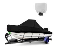 Center Console Boat Cover - 16'-18.5' Boat Waterproof Cover with Windproof Buckle Straps, 600D Marine-Grade Oxford for 4.9-5.6m Boats, UV Resistant & Trailera ble Design