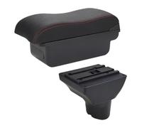Center Console Box For Hyundai For I20 Car Armrest Storage Box Curved Surface Leather Simple Installation Dedicated(C1 Black Red No Usb)