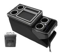 Center Console Box For Spacetourer 2016 2017 2018 2019 2020 2021 2022 2023 Front With USB Atmosphere Light Armrest Box(B Black)