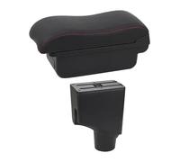 Center Console Box For Toyota For Yaris For Hybrid 2015-2021 Armrest Box Car Central Storage Modification USB Arm Rest Accessory(B2 Red Line)