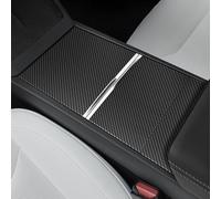 Center Console Carbon Fiber Wrap Kit Fit for Tesla Model Y Juniper 2025-2026 & Model 3 Highland 2024-2026 Accessories 3PCS Center Console Cover Interior Decoration Wrap Kit (Matte Carbon Fiber)