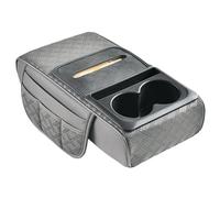 Center Console Cover - Armrest Heightening Pad with Storage - Leather Extended Center Console Cushion Pad Car Accessory with Cup Holder Tissue Box Phone Slot
