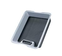 Center Console Organizer Compatible with Tesla Model 3&Y 2023 2022 2021 Model Y 2024 Interior Accessories Transparent Tray with Grey Silicone Bottom Lined Mat