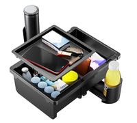 Center Console Organizer | Space-Saving Car Interior Accessories - Auto Armrest Storage with Cup Holder | for Truck RV SUV Backseat Travel Road Trip Commuting Long Driving