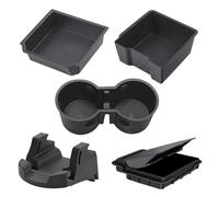 Center Console Organizer Tray Set Compatible with Tesla Model Y 2025/ Model 3 2025, Armrest Organiser Tray, Glove Box, Hidden Storage Box, Car Phone Holder