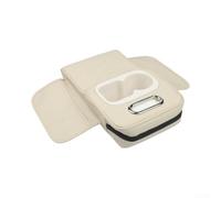 Center Console Pad 350x190mm Black Leather Center Console Pad(White) | leather material, 350x190x80mm size, includes 2 cup holders, storage bag, scratch resistant
