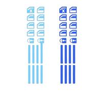 center console sticker Car Luminous Door Window Lift Button Stickers Car Windows Control Panel Decals Car Interior Sticker Auto car center console trims(18PCS Blue)