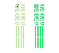 center console sticker Car Luminous Door Window Lift Button Stickers Car Windows Control Panel Decals Car Interior Sticker Auto car center console trims(18PCS Green)