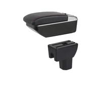 Center Console Storage Car Armrest Box Car Armrest Box Interior Parts Storage Box With USB Cup Holder Car Accessories For Suzuki Splash(B-black red line)